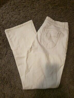 Vintage Chico's Platinum Women's White Bootcut Stretch Jeans. Size 5R